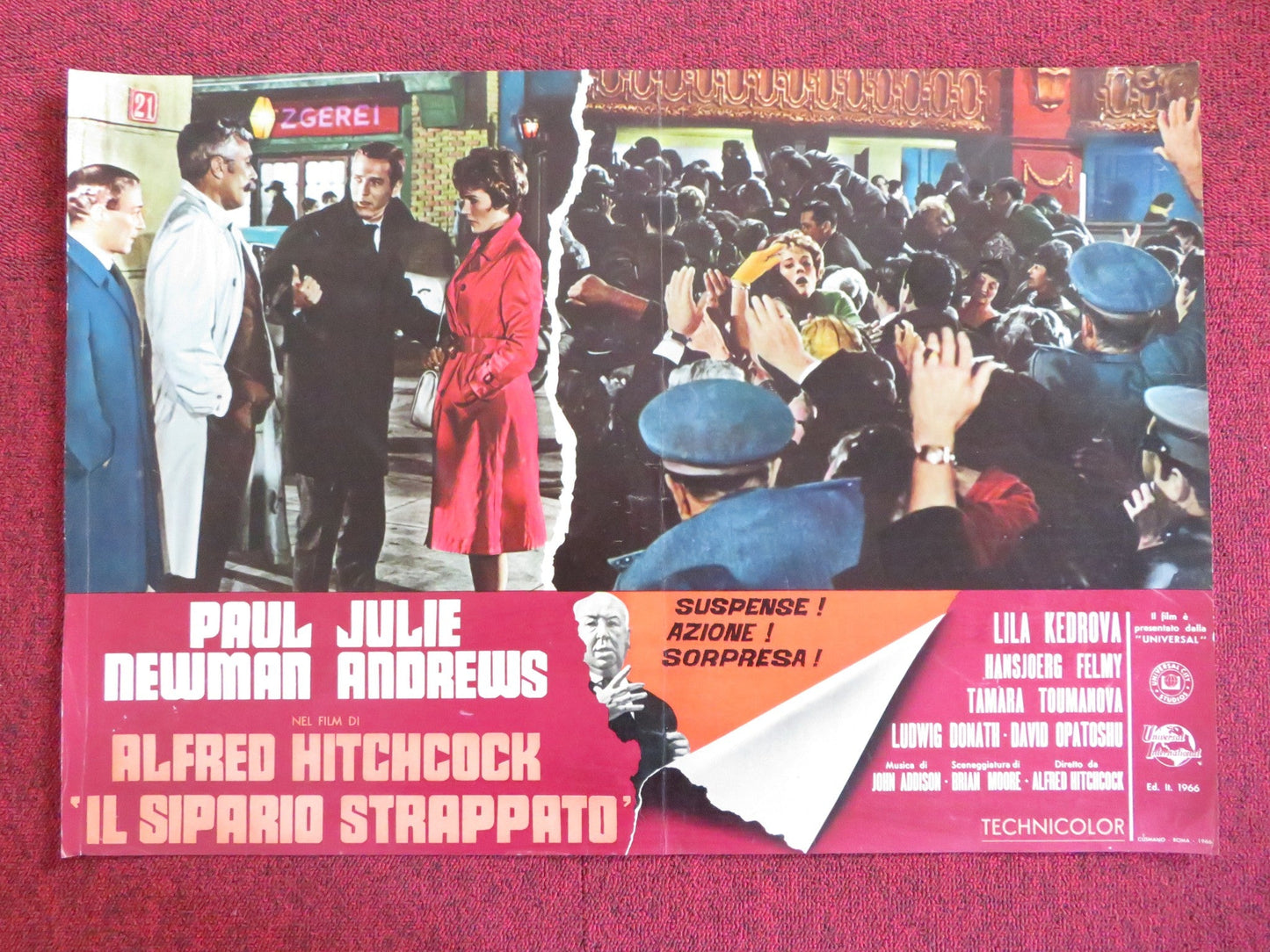 TORN CURTAIN - C ITALIAN FOTOBUSTA POSTER HITCHCOCK PAUL NEWMAN J. ANDREWS 1966 Rendezvous Cinema Movie posters