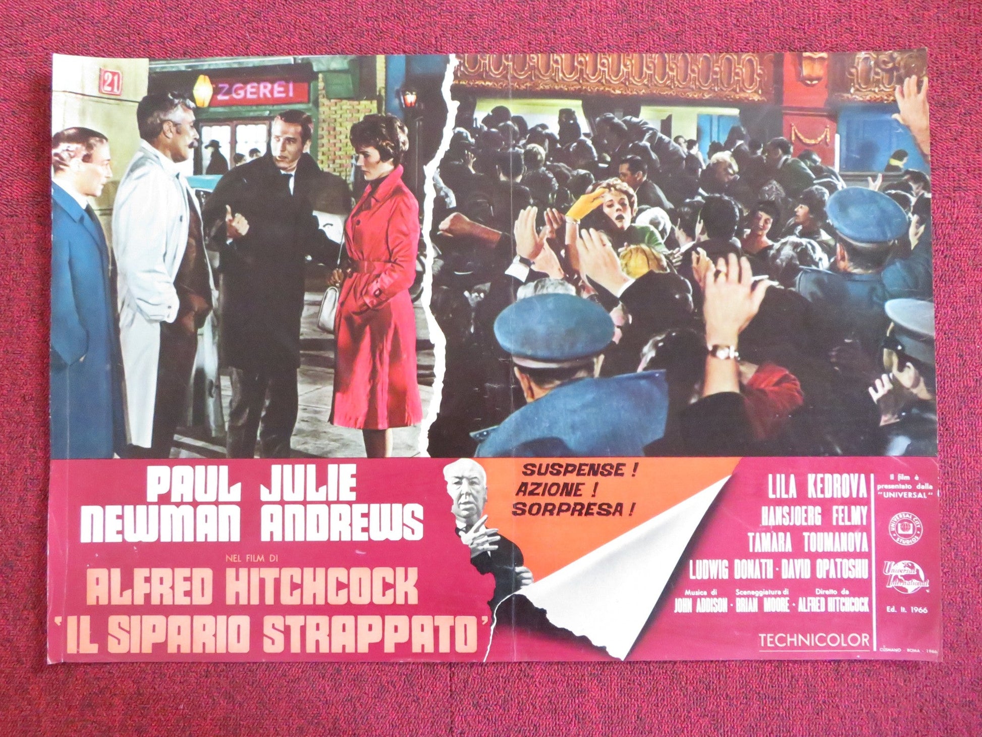 TORN CURTAIN - C ITALIAN FOTOBUSTA POSTER HITCHCOCK PAUL NEWMAN J. ANDREWS 1966 Rendezvous Cinema Movie posters