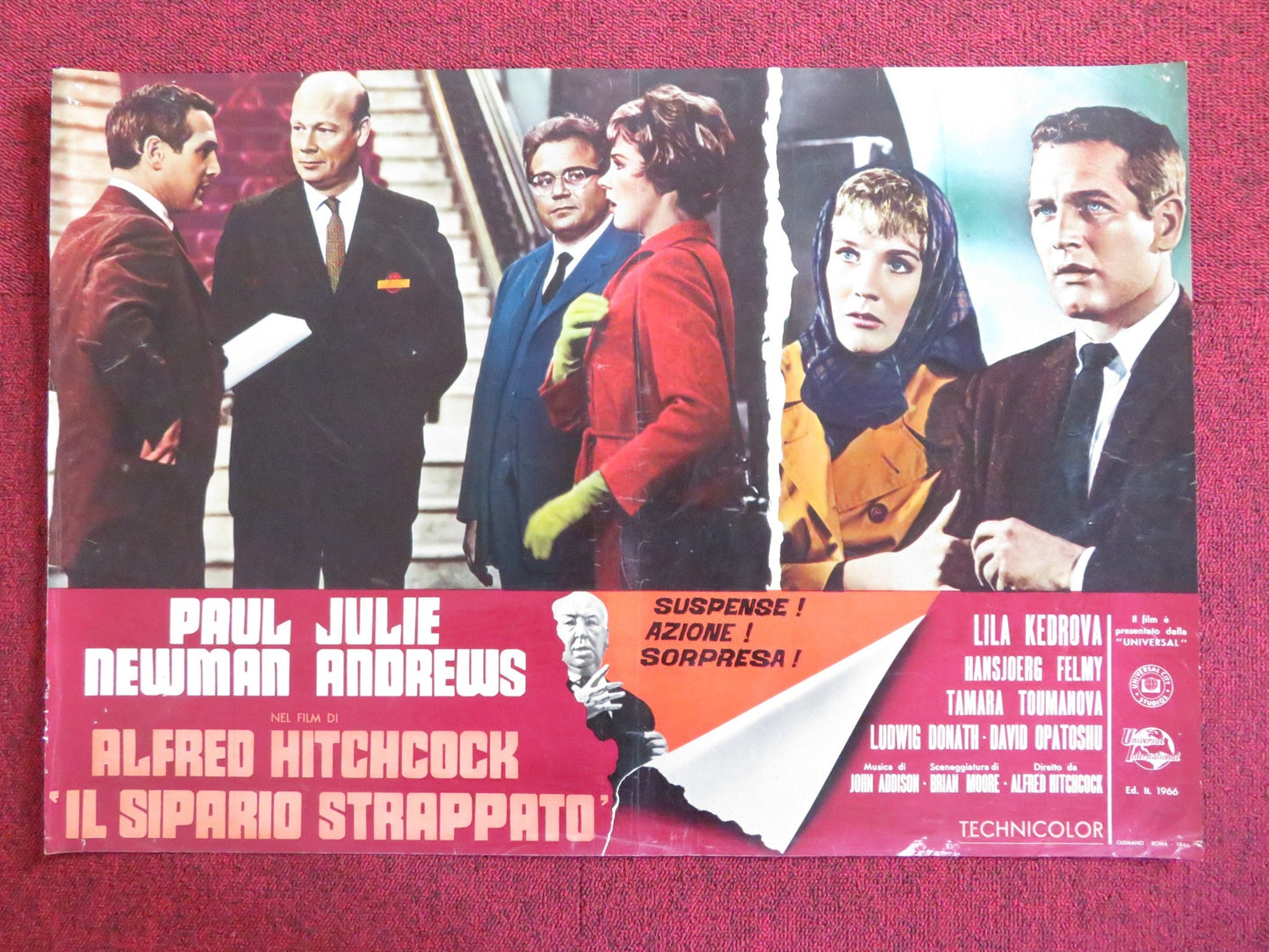 TORN CURTAIN - D ITALIAN FOTOBUSTA POSTER HITCHCOCK PAUL NEWMAN J. ANDREWS 1966 Rendezvous Cinema Movie posters