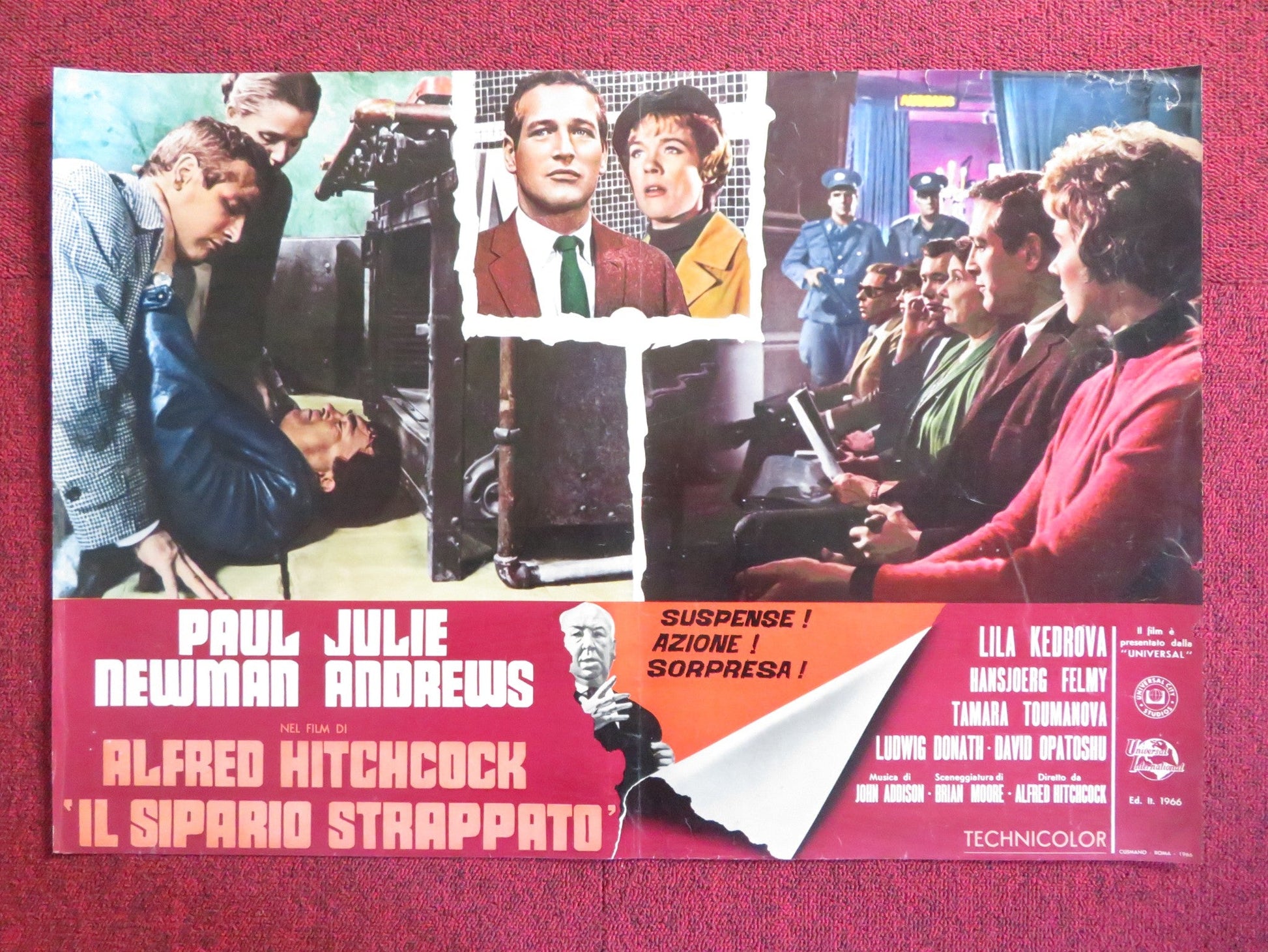 TORN CURTAIN - F ITALIAN FOTOBUSTA POSTER HITCHCOCK PAUL NEWMAN J. ANDREWS 1966 Rendezvous Cinema Movie posters
