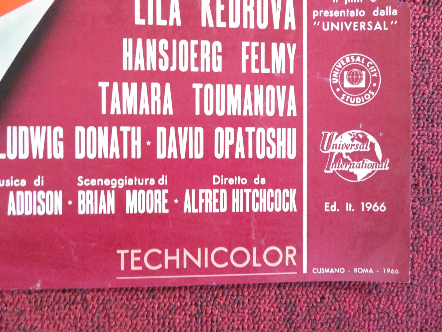 TORN CURTAIN - F ITALIAN FOTOBUSTA POSTER HITCHCOCK PAUL NEWMAN J. ANDREWS 1966 Rendezvous Cinema Movie posters