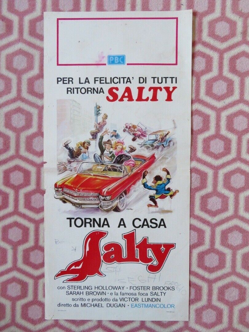 TORNA A CASA SALTY / Super Seal ITALIAN LOCANDINA (27.5"x13") POSTER 1977 Movie posters
