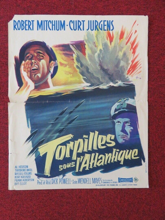 TORPILLES SOUS L'ATLANTIQUE / THE ENEMY BELOW FRENCH ROLLED (22"x18") POSTER Movie posters