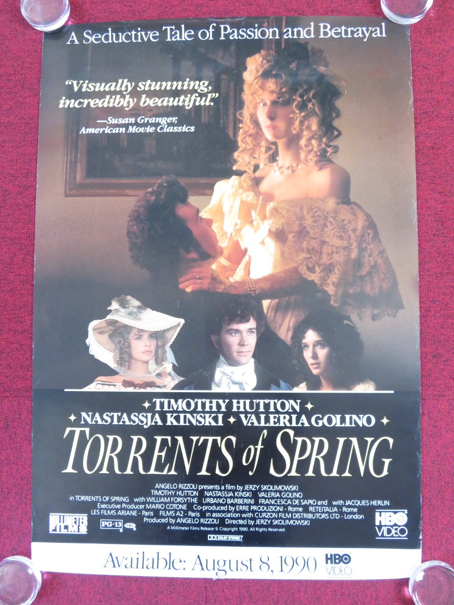 TORRENTS OF SPRING VHS VIDEO POSTER TROLLED IMOTHY HUTTON NASTASSJA KINSKI 1990 Rendezvous Cinema Movie posters