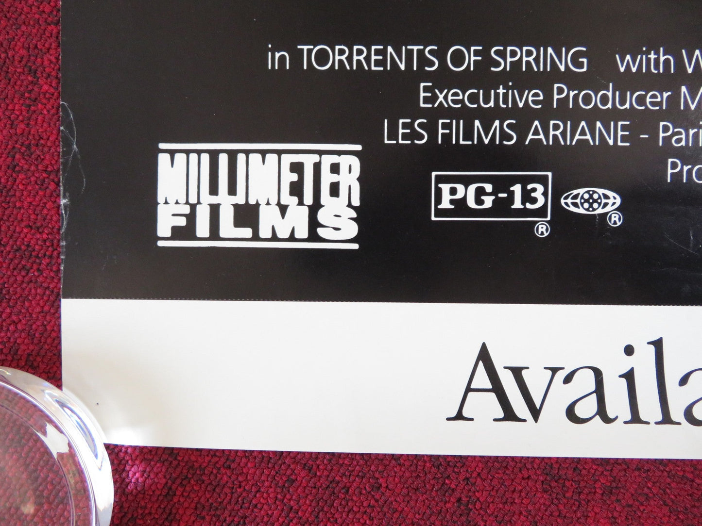 TORRENTS OF SPRING VHS VIDEO POSTER TROLLED IMOTHY HUTTON NASTASSJA KINSKI 1990 Rendezvous Cinema Movie posters