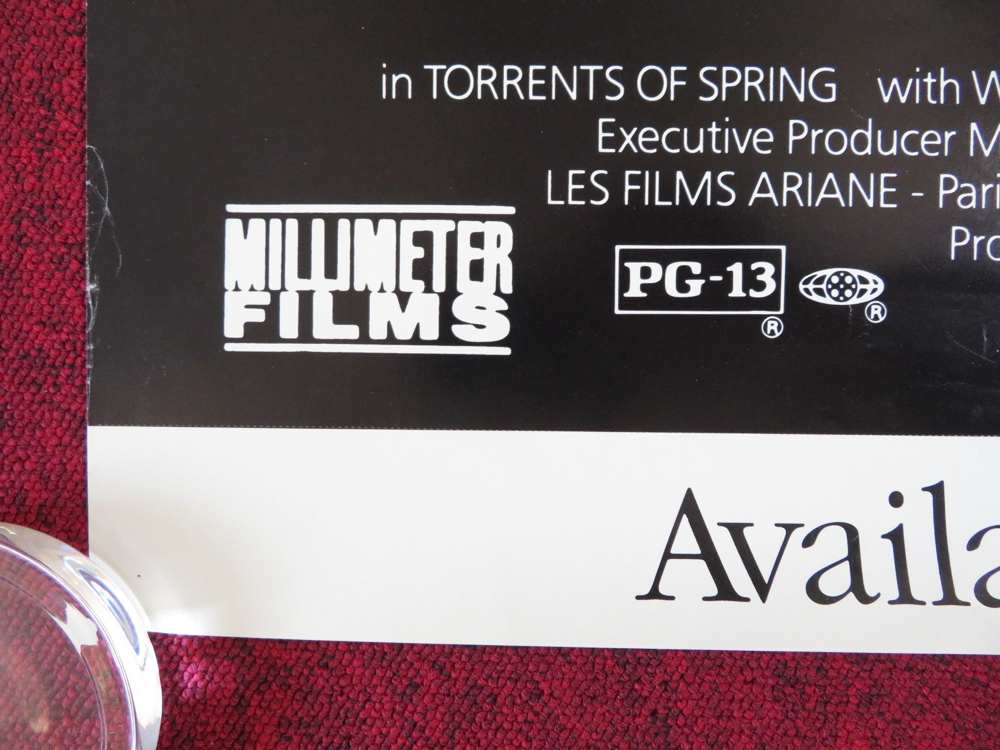 TORRENTS OF SPRING VHS VIDEO POSTER TROLLED IMOTHY HUTTON NASTASSJA KINSKI 1990 Rendezvous Cinema Movie posters
