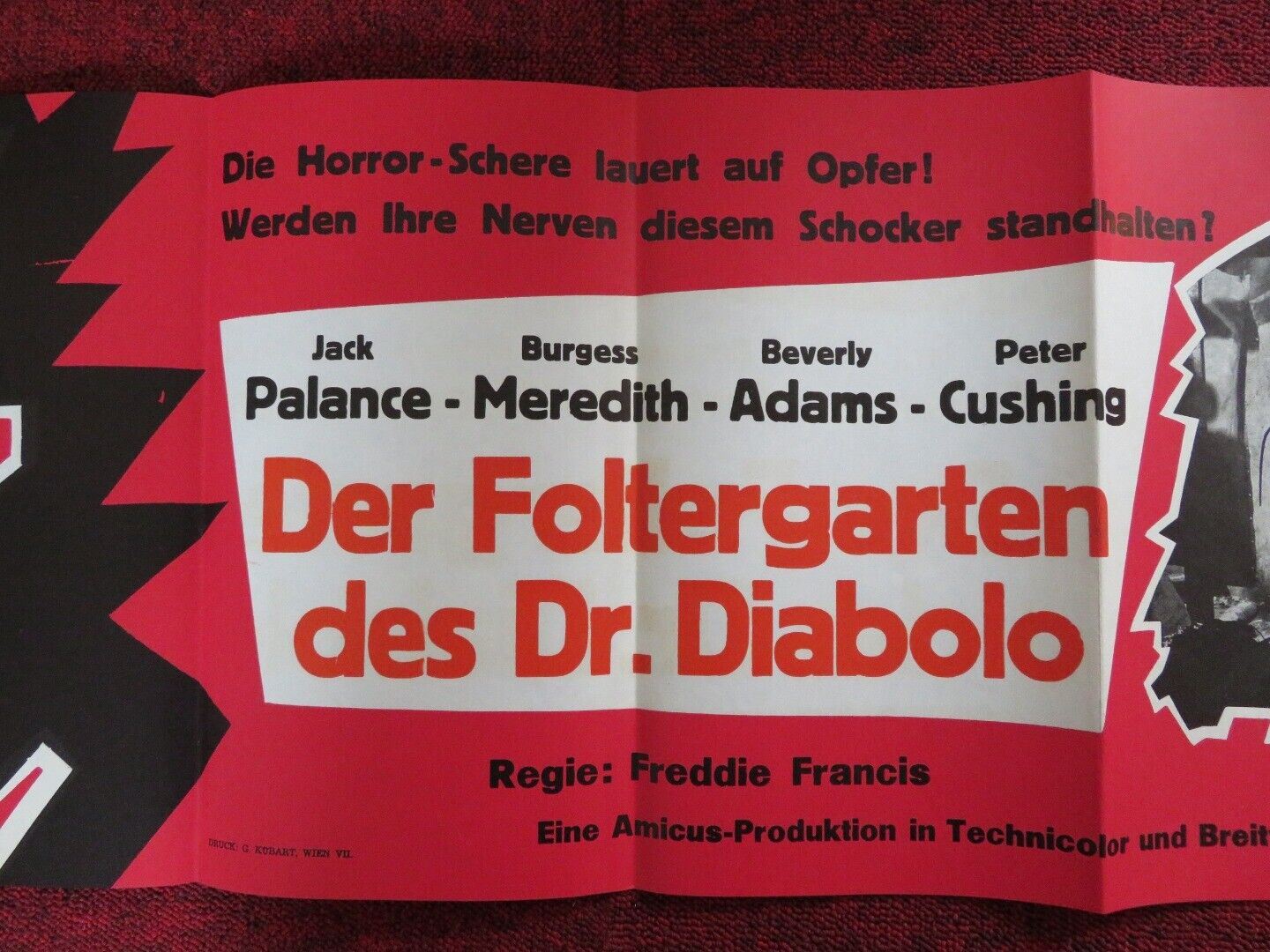 TORTURE GARDEN GERMAN POSTER (26.5"x 12") JACK PALANCE BURGESS MEREDITH 1967 Movie posters