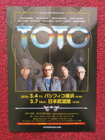TOTO - LIVE IN JAPAN JAPANESE MUSIC TOUR GIG POSTER 2016 - Rendezvous Cinema