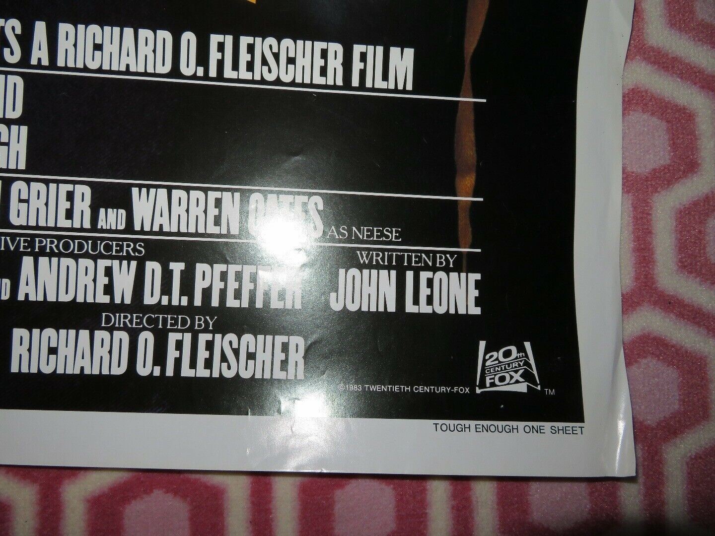 TOUGH ENOUGH US ONE SHEET POSTER DENNIS QUAID CARLENE WATKINS 1983 Movie posters