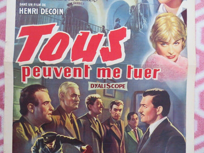 TOUS PEUVENT ME TURE/ Anyone Can Kill Me BELGIUM POSTER FRANCOIS PERIER 1957 Movie posters