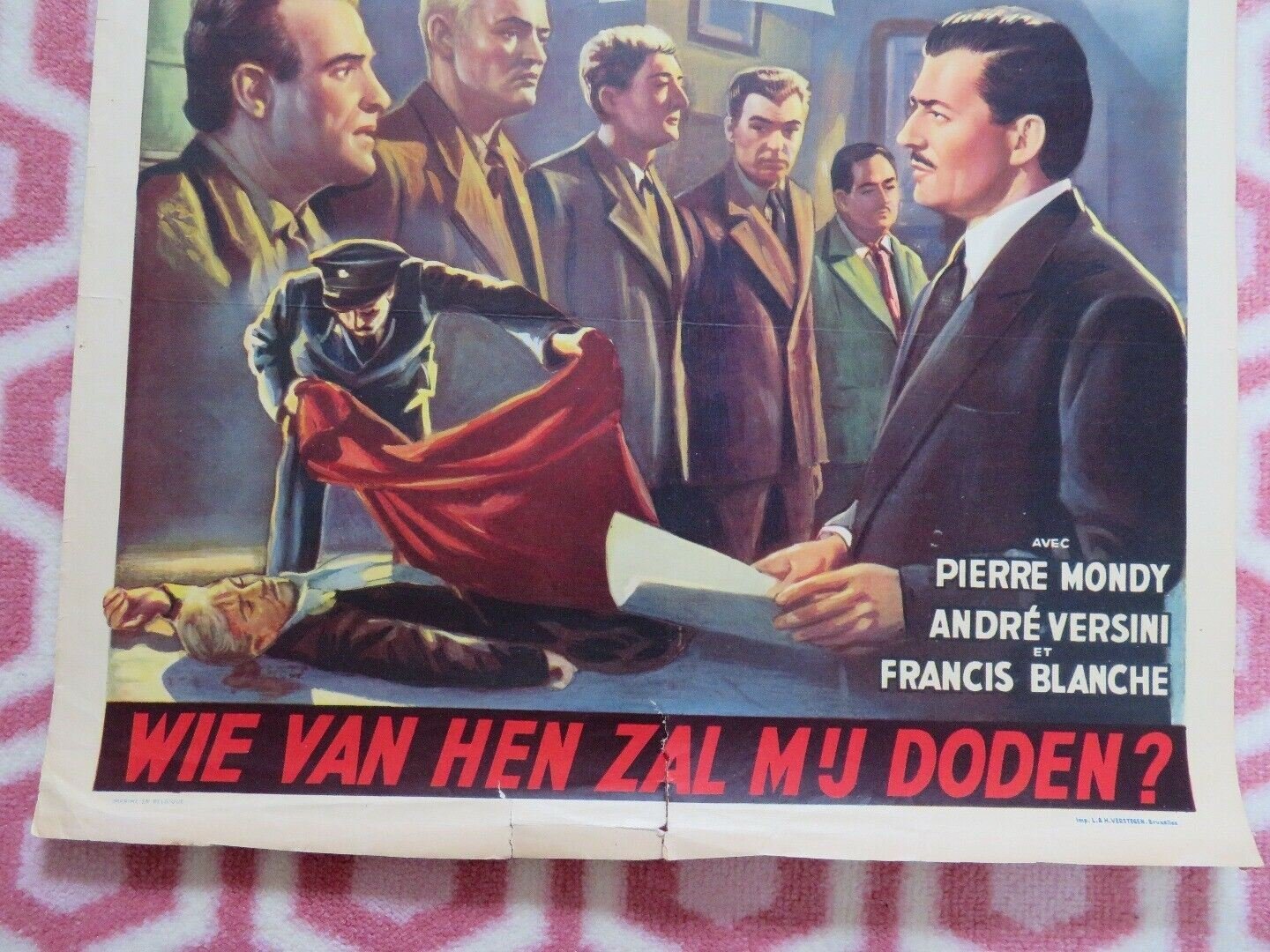 TOUS PEUVENT ME TURE/ Anyone Can Kill Me BELGIUM POSTER FRANCOIS PERIER 1957 Movie posters
