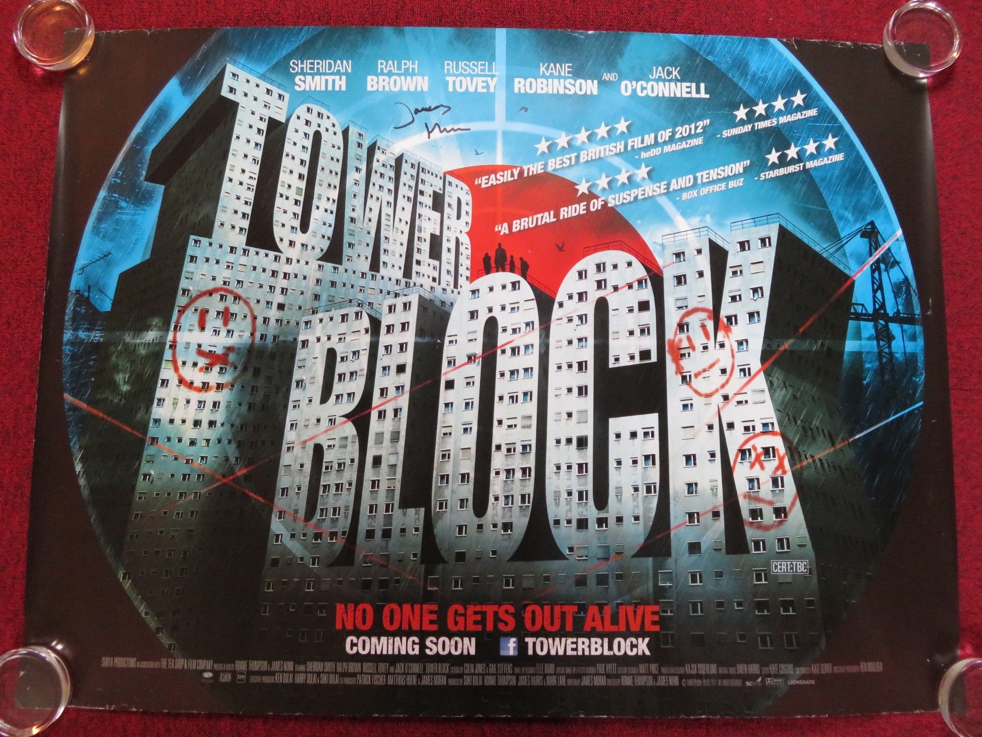 TOWER BLOCK SIGNED BY DIRECTOR JAMES NUNN UK QUAD (30"x 40") ROLLED POSTER 2012 Rendezvous Cinema Movie posters