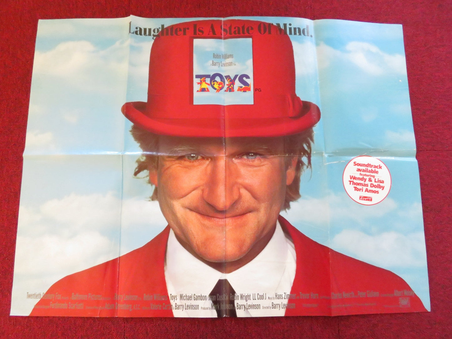 TOYS UK QUAD POSTER FOLDED RICHARD ROBIN WILLIAMS MICHAEL GAMBON 1992 Rendezvous Cinema Movie posters