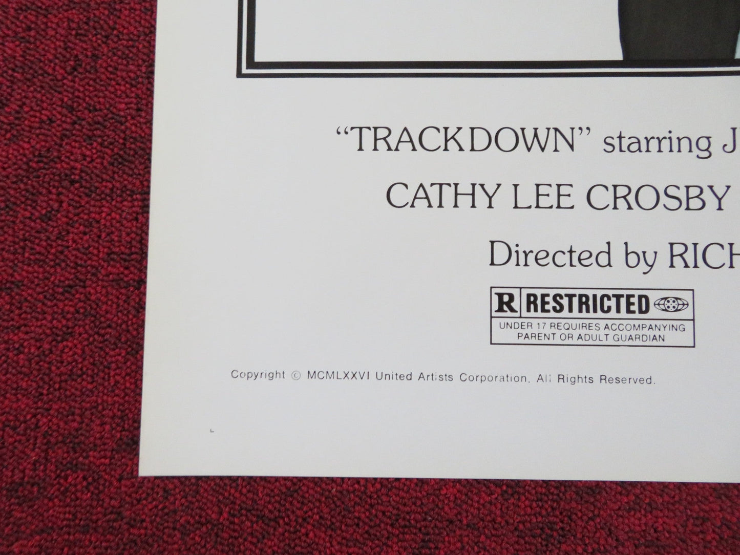 TRACKDOWN - STYLE B FOLDED US ONE SHEET POSTER JAMES MITCHUM KAREN LAMM 1976 Rendezvous Cinema Movie posters