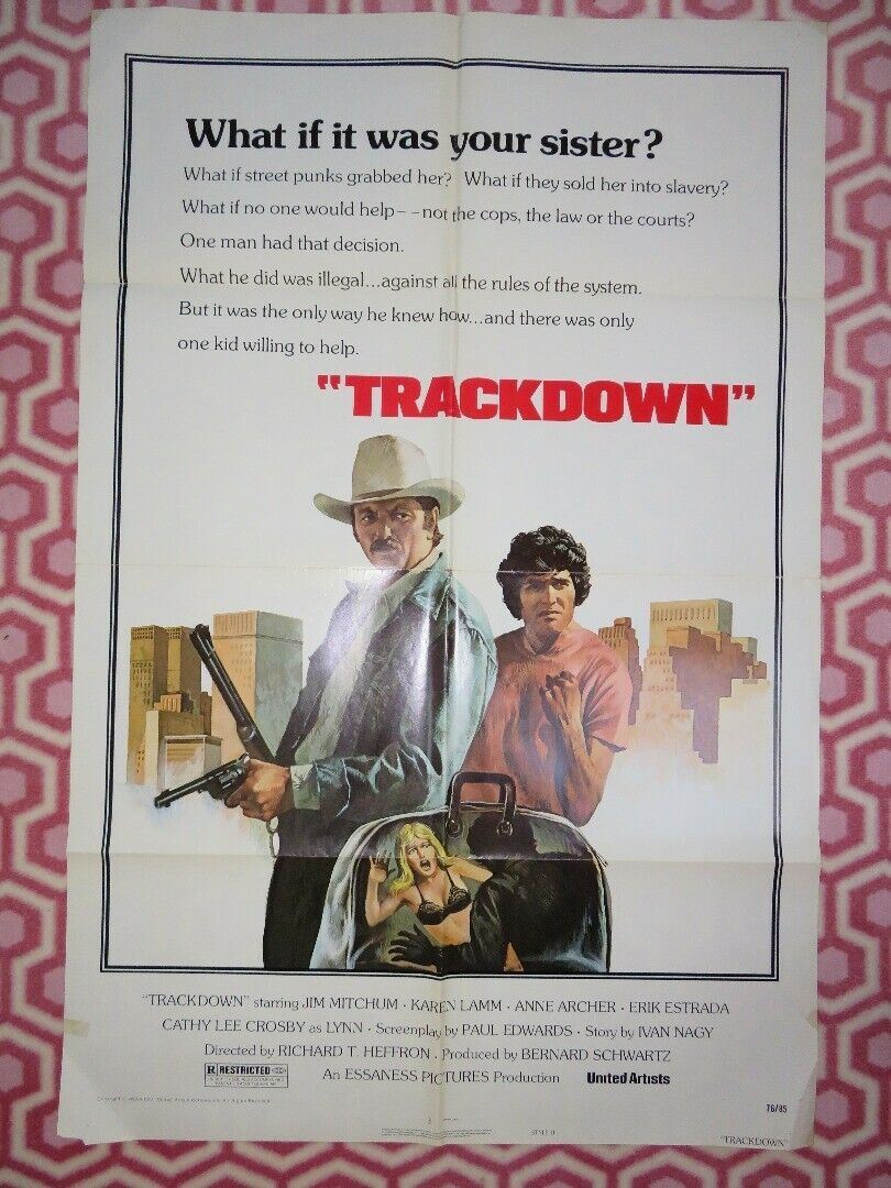 TRACKDOWN US ONE SHEET POSTER STYLE B JIM MITCHUM KAREN LAMM 1976 Rendezvous Cinema Movie posters