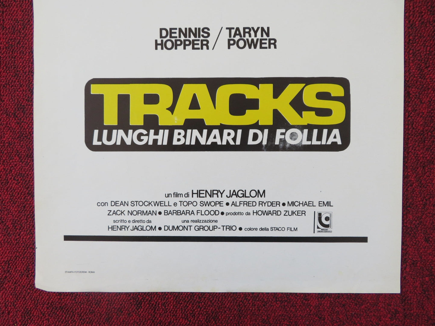 TRACKS ITALIAN LOCANDINA POSTER DENNIS HOPPER TARYN POWER 1976 Rendezvous Cinema Movie posters