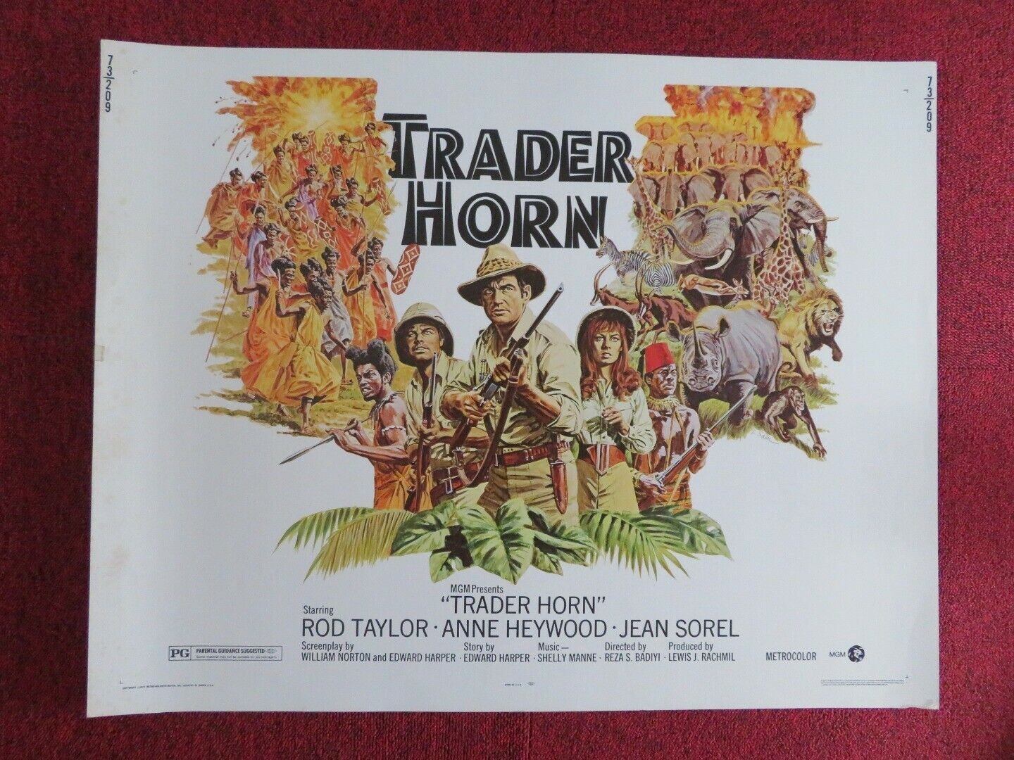 TRADER HORN US HALF SHEET (22"x 28") POSTER ROD TAYLOR ANNE HEYWOOD 1973 Movie posters