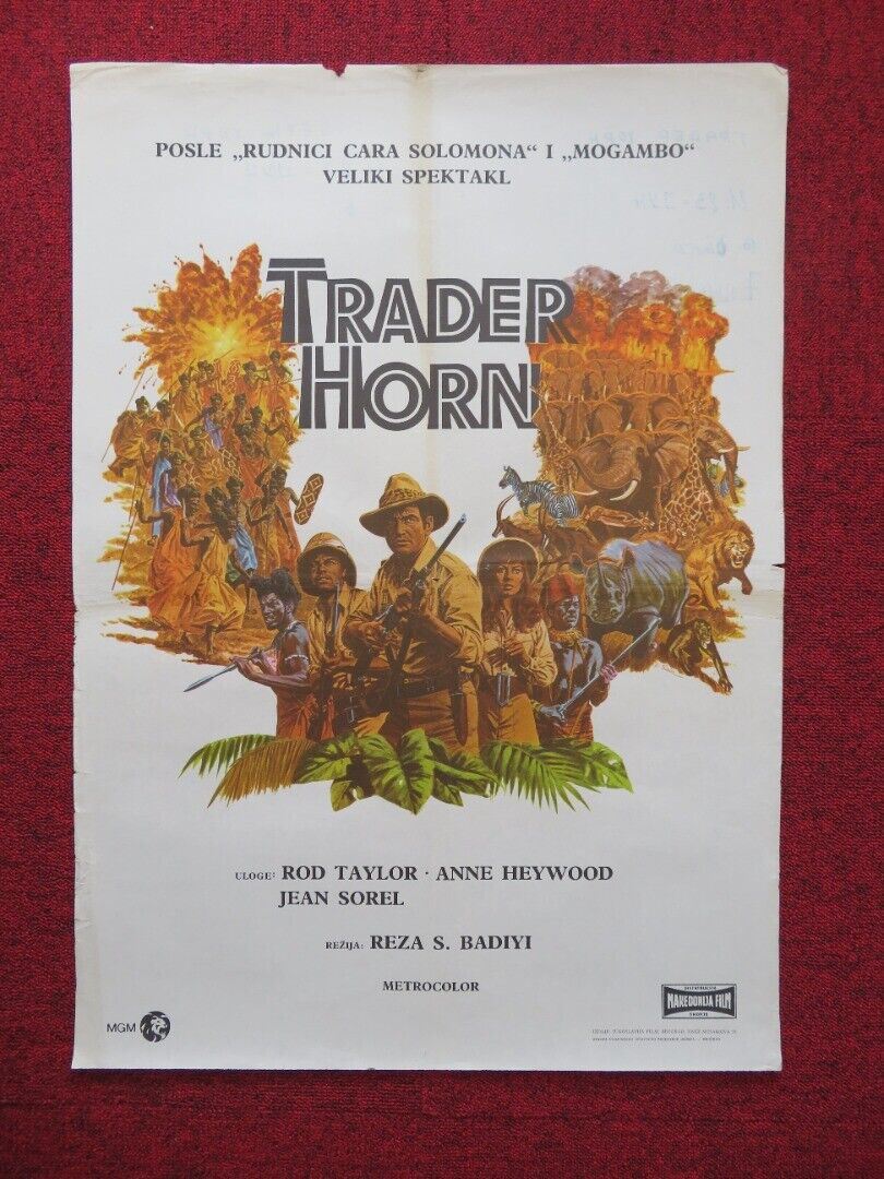 TRADER HORN YUGOSLAVIAN (20"x 27.5") POSTER ROD TAYLOR 1973 Movie posters