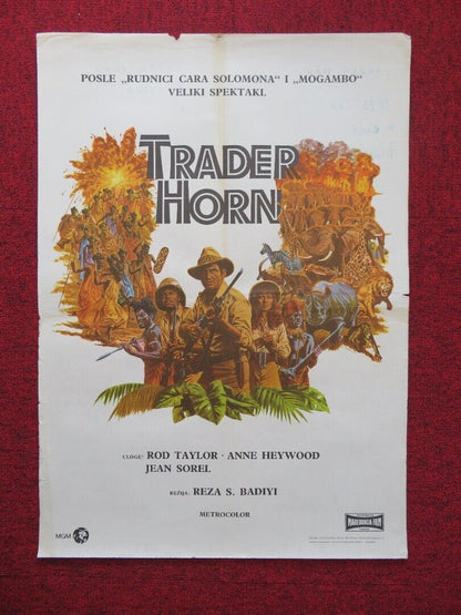 TRADER HORN YUGOSLAVIAN (20"x 27.5") POSTER ROD TAYLOR 1973 Movie posters