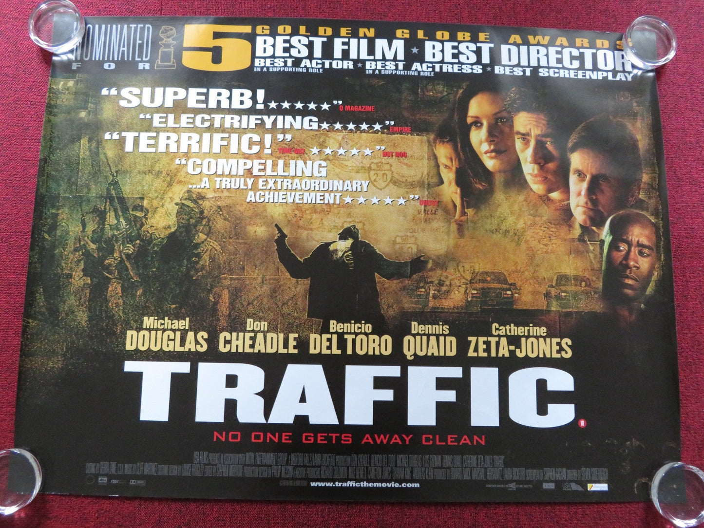 TRAFFIC UK QUAD (30"x 40") ROLLED POSTER MICHAEL DOUGLAS DON CHEADLE 2000 Rendezvous Cinema Movie posters