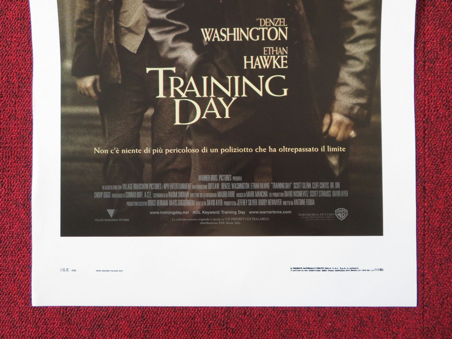 TRAINING DAY ITALIAN LOCANDINA POSTER DENZEL WASHINGTON ETHAN HAWKE 2001 Rendezvous Cinema Movie posters