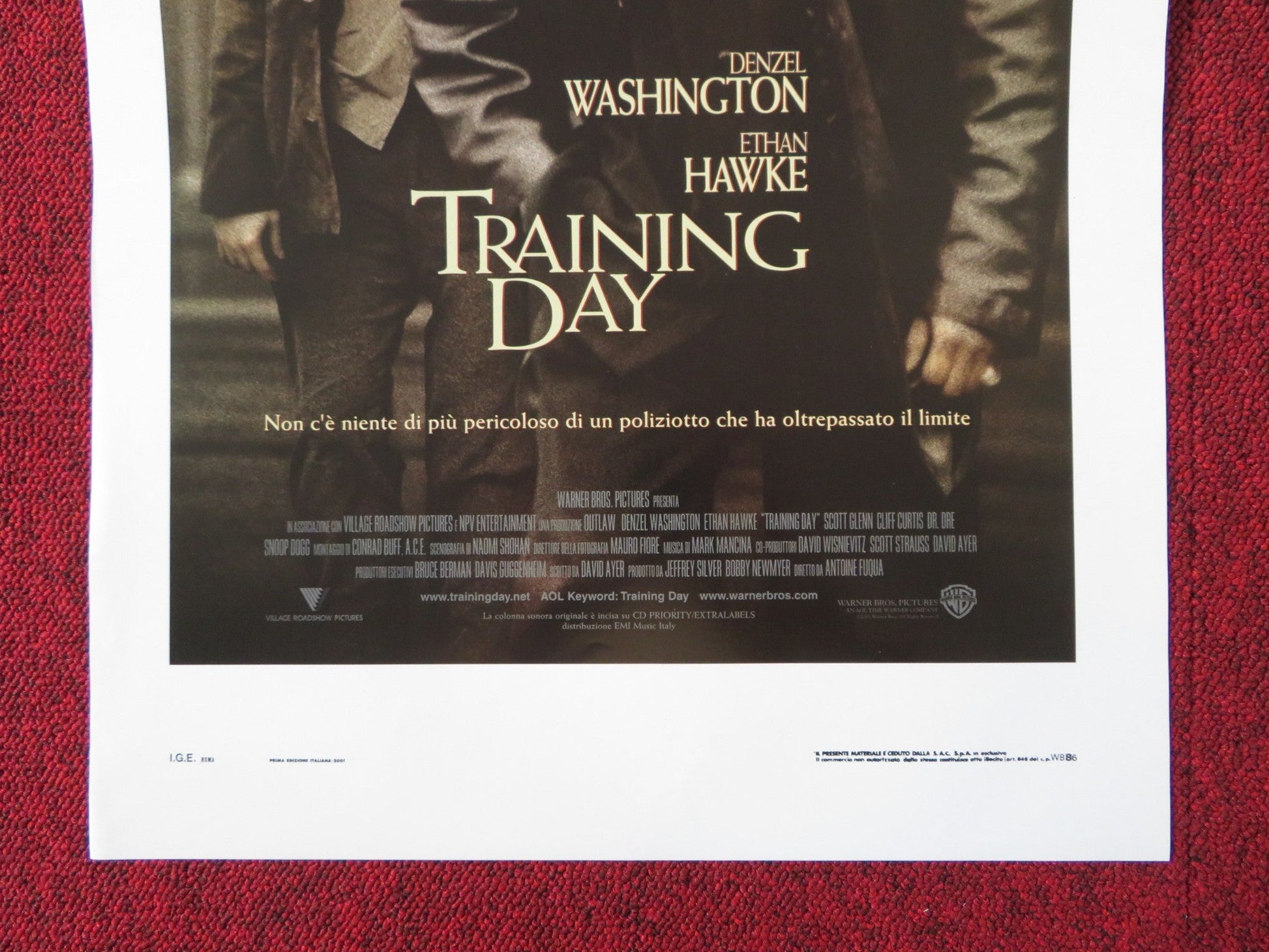 TRAINING DAY ITALIAN LOCANDINA POSTER DENZEL WASHINGTON ETHAN HAWKE 2001 Rendezvous Cinema Movie posters