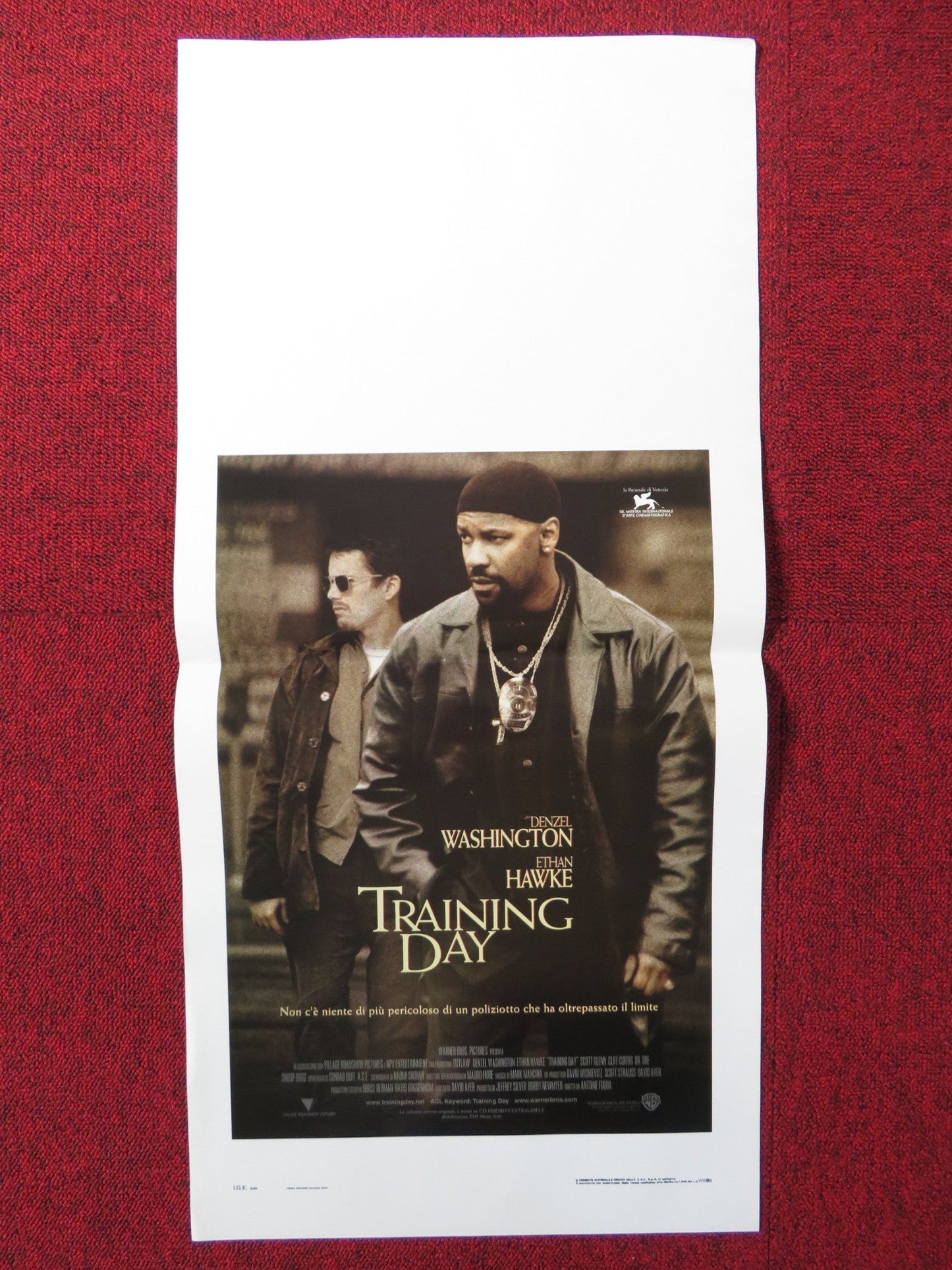 TRAINING DAY ITALIAN LOCANDINA POSTER DENZEL WASHINGTON ETHAN HAWKE 2001 Rendezvous Cinema Movie posters