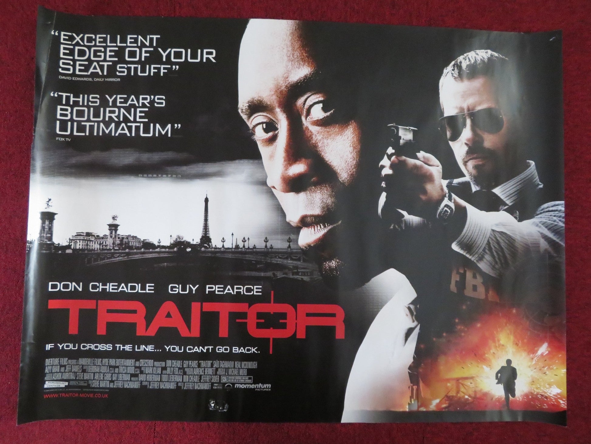TRAITOR UK QUAD (30"x 40") ROLLED POSTER DON CHEADLE GUY PEARCE 2008 Rendezvous Cinema Movie posters