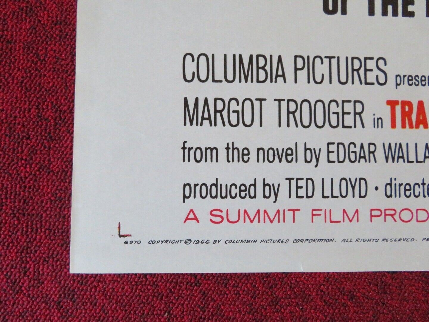 TRAITOR'S GATE FOLDED US ONE SHEET POSTER GARY RAYMOND ALBERT LIEVEN 1966 Movie posters