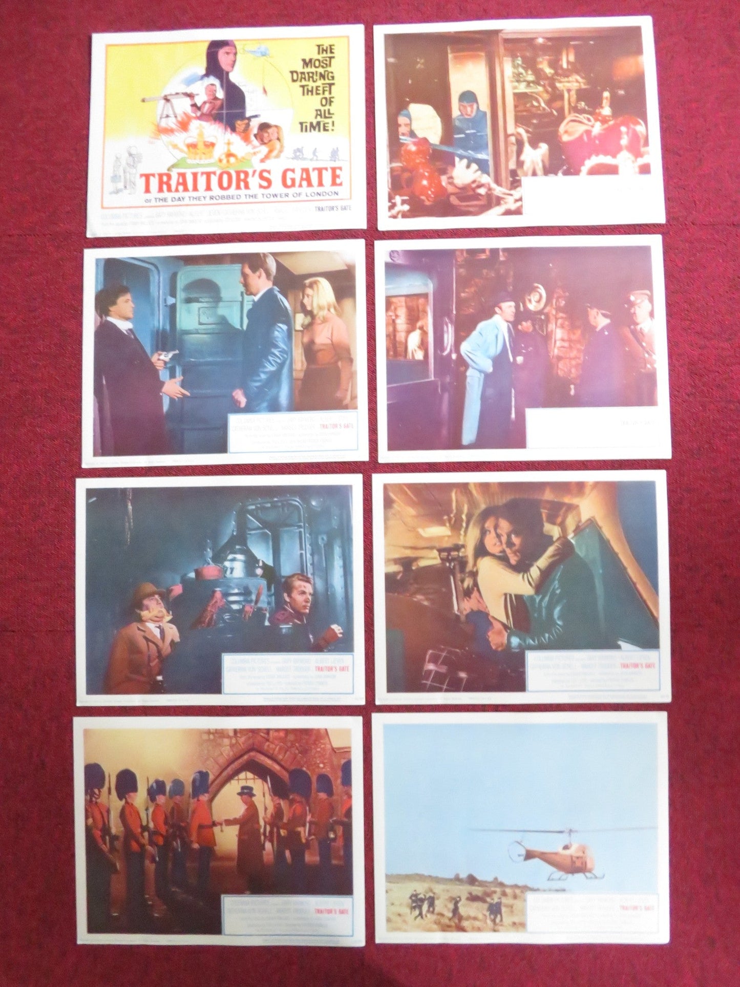 TRAITOR'S GATE US LOBBY CARD FULL SET GARY RAYMOND ALBERT LIEVEN 1965 Rendezvous Cinema Movie posters