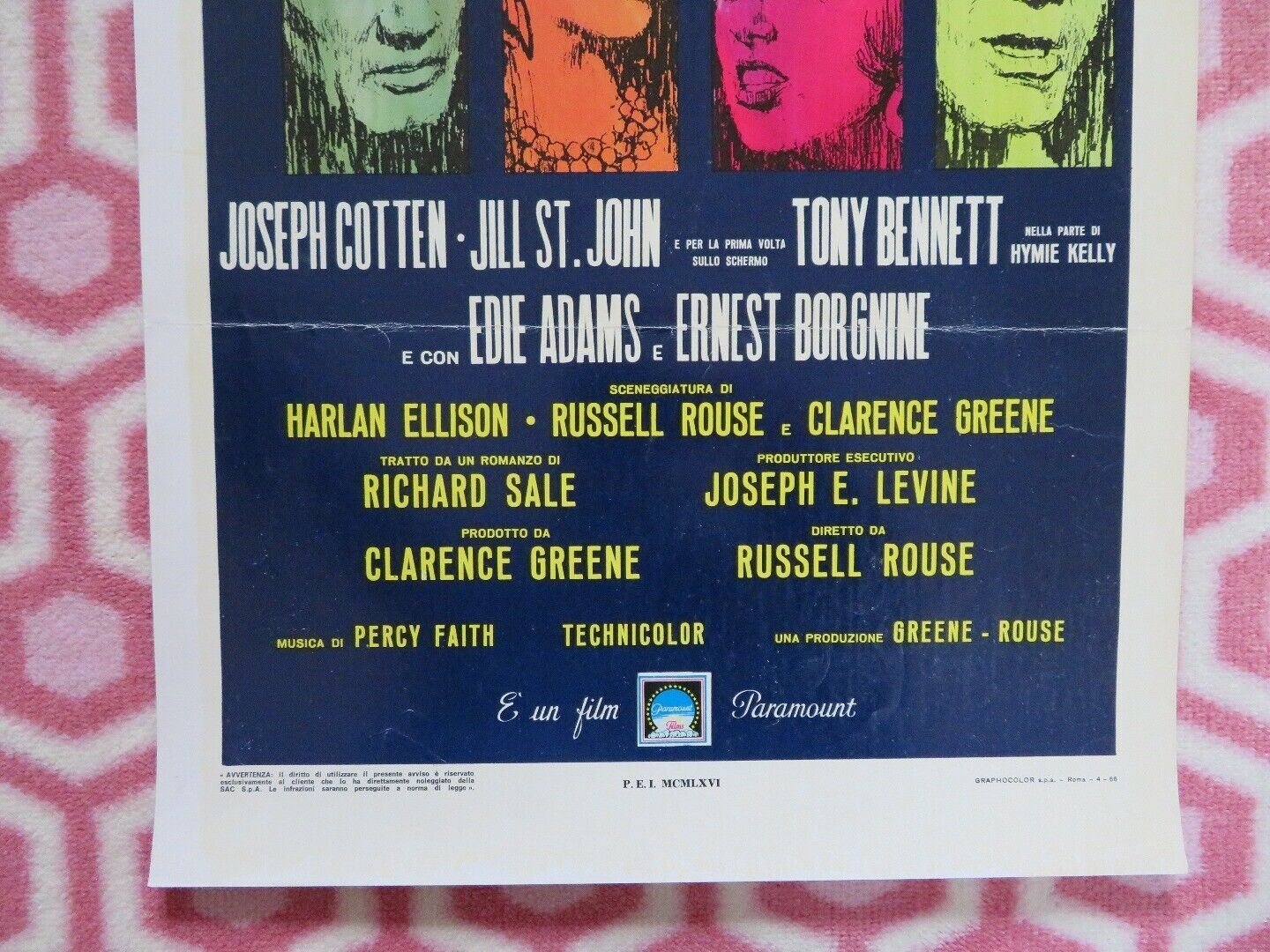 TRAMONTO DI UN IDOLO/ The Oscar ITALIAN LOCANDINA (27.5" x 13") POSTER 1966 Movie posters