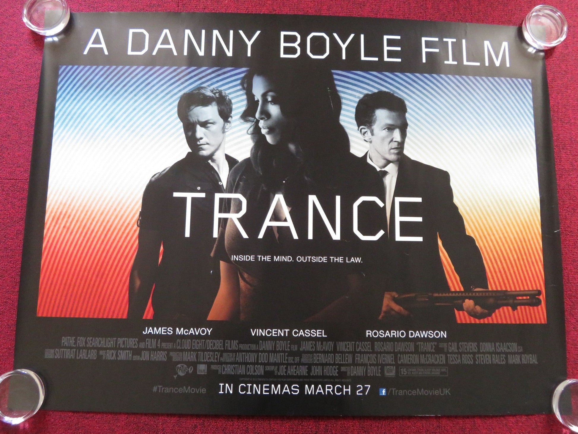 TRANCE UK QUAD (30"x 40") ROLLED POSTER DANNY BOYLE JAMES MCAVOY 2013 Rendezvous Cinema Movie posters