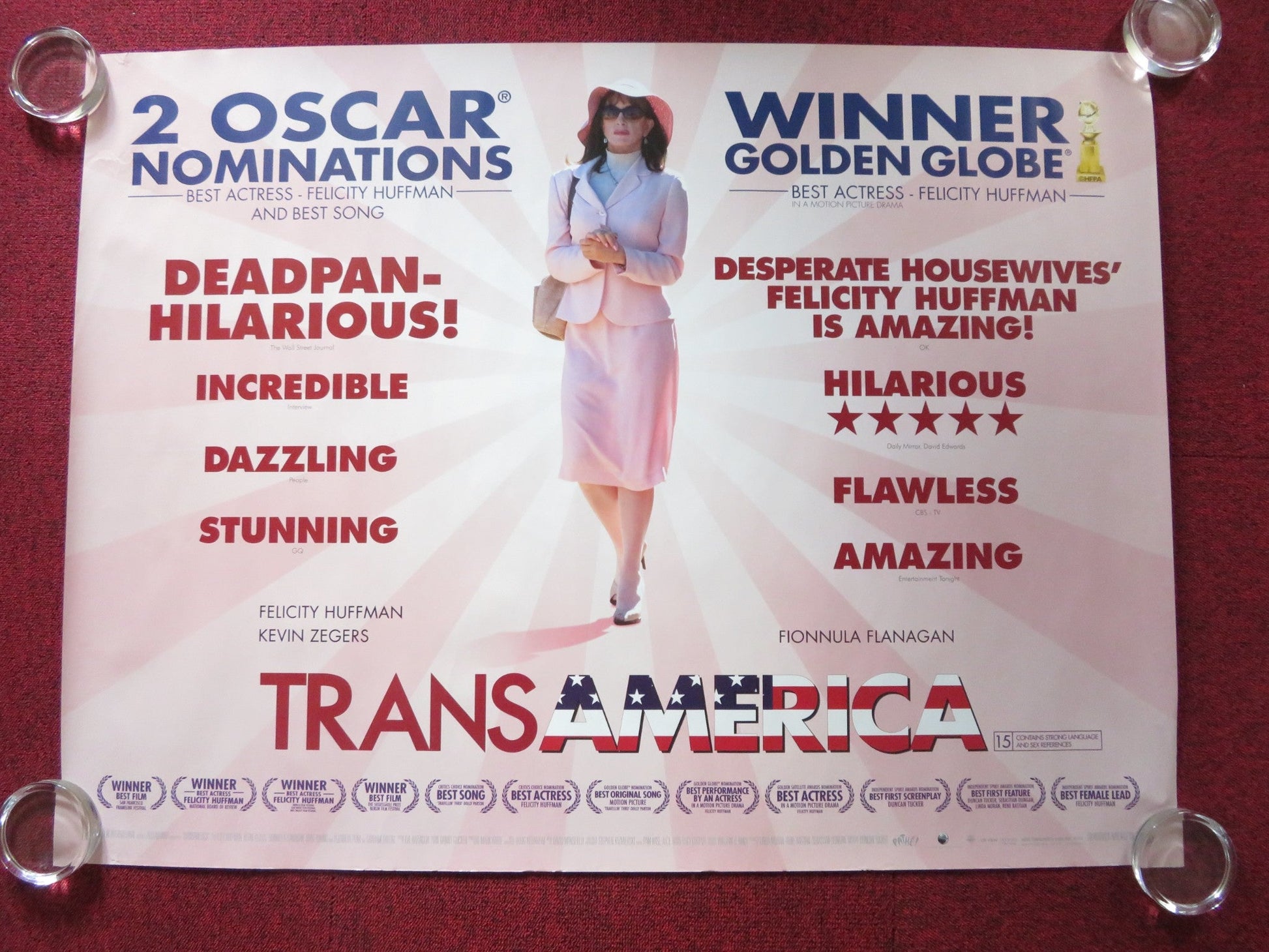 TRANSAMERICA - A UK QUAD (30"x 40") ROLLED POSTER ANDREA JAMES F. HUFFMAN 2005 Rendezvous Cinema Movie posters