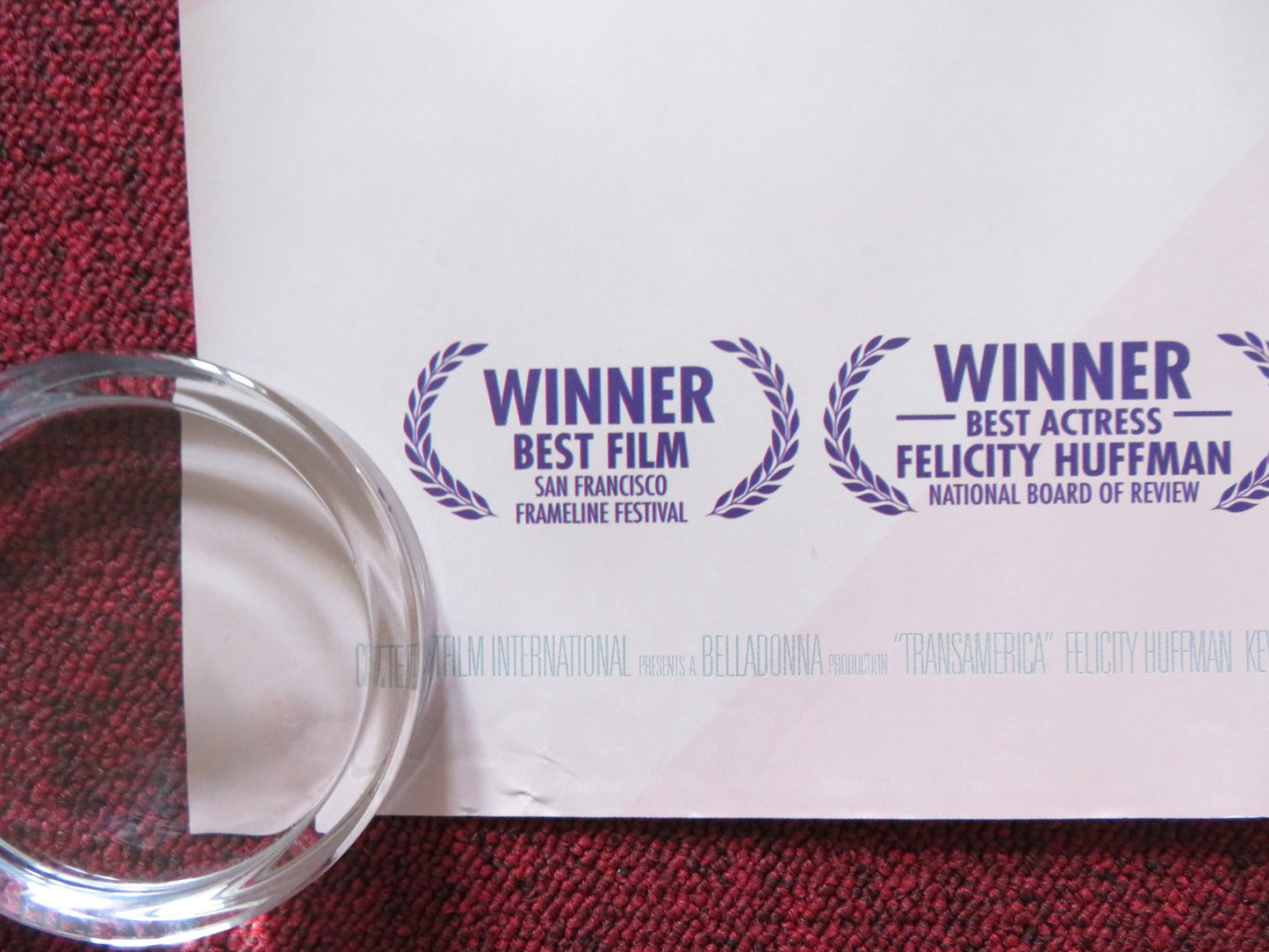 TRANSAMERICA - A UK QUAD (30"x 40") ROLLED POSTER ANDREA JAMES F. HUFFMAN 2005 Rendezvous Cinema Movie posters