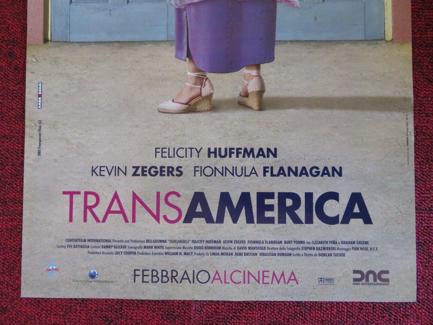 TRANSAMERICA ITALIAN LOCANDINA (25"x12.5") POSTER FELICITY HUFFMAN 2005 - Rendezvous Cinema