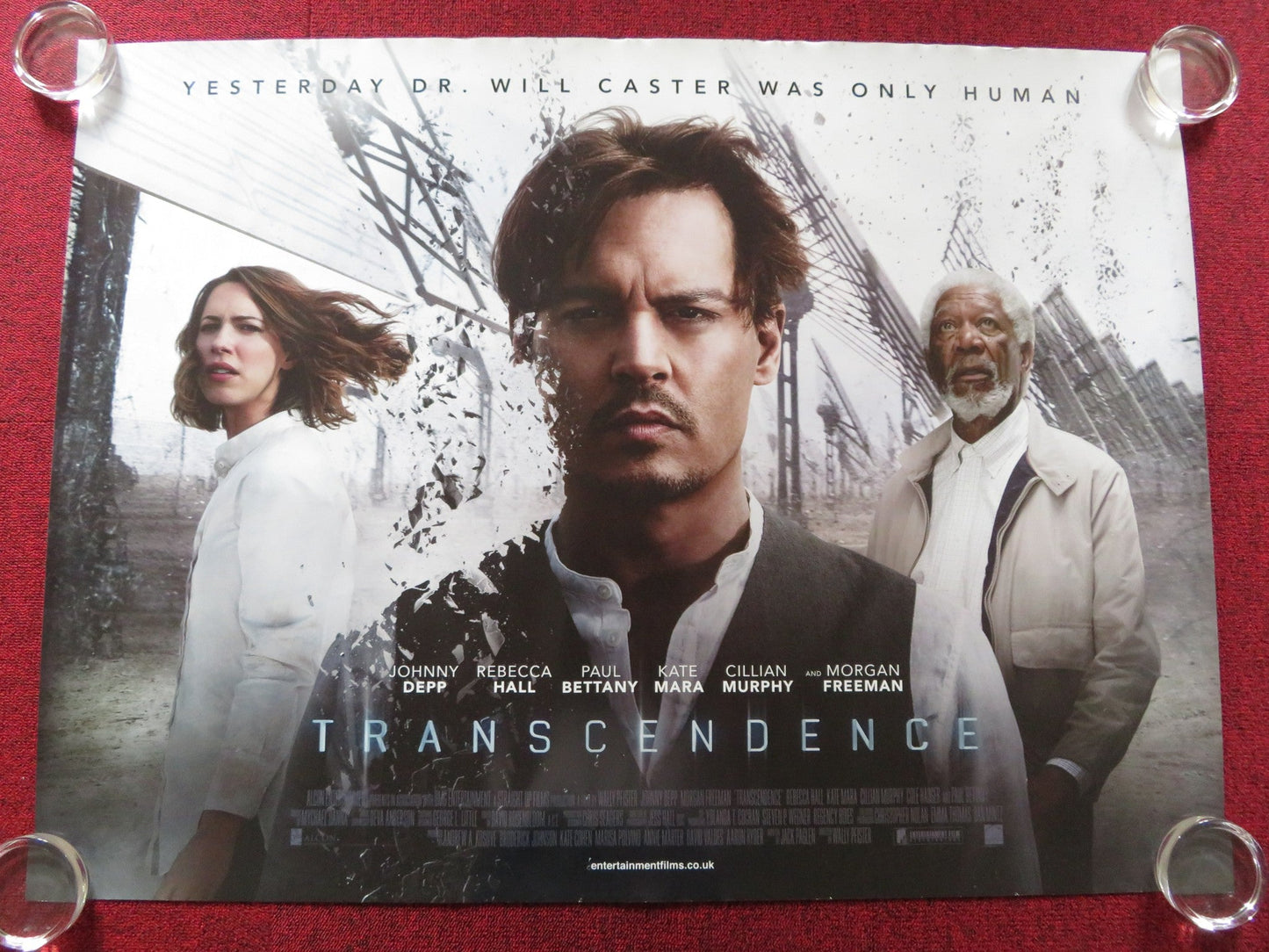 TRANSCENDENCE UK QUAD ROLLED POSTER JOHNNY DEPP REBECCA HALL 2014 Rendezvous Cinema Movie posters