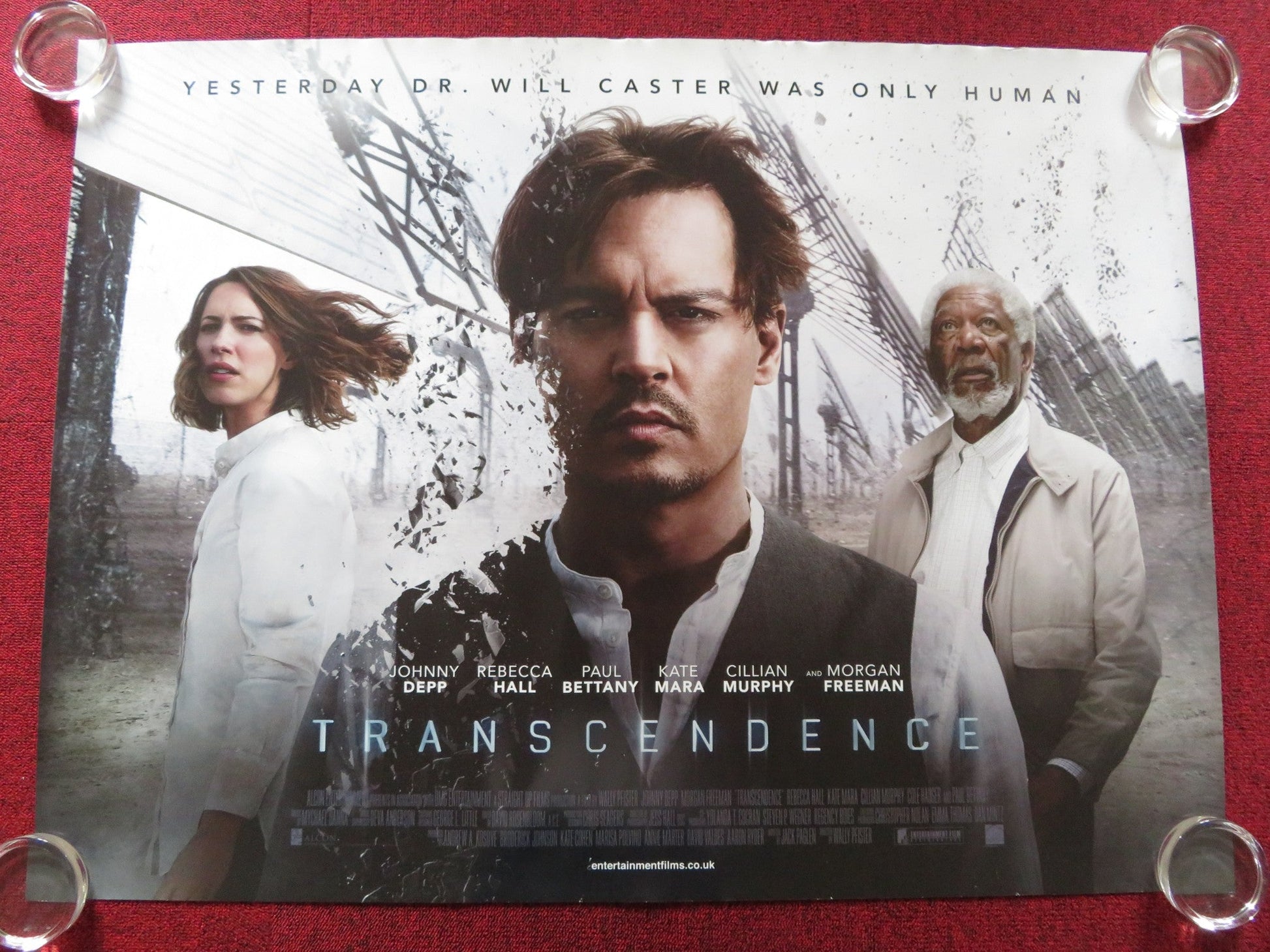 TRANSCENDENCE UK QUAD ROLLED POSTER JOHNNY DEPP REBECCA HALL 2014 Rendezvous Cinema Movie posters