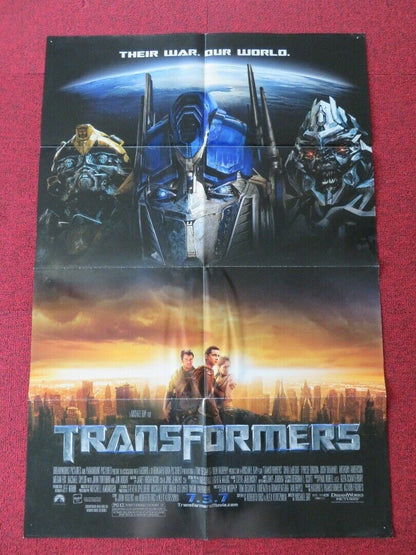 TRANSFORMERS FOLDED US ONE SHEET POSTER MICHAEL BAY MEGAN FOX 2007 Movie posters