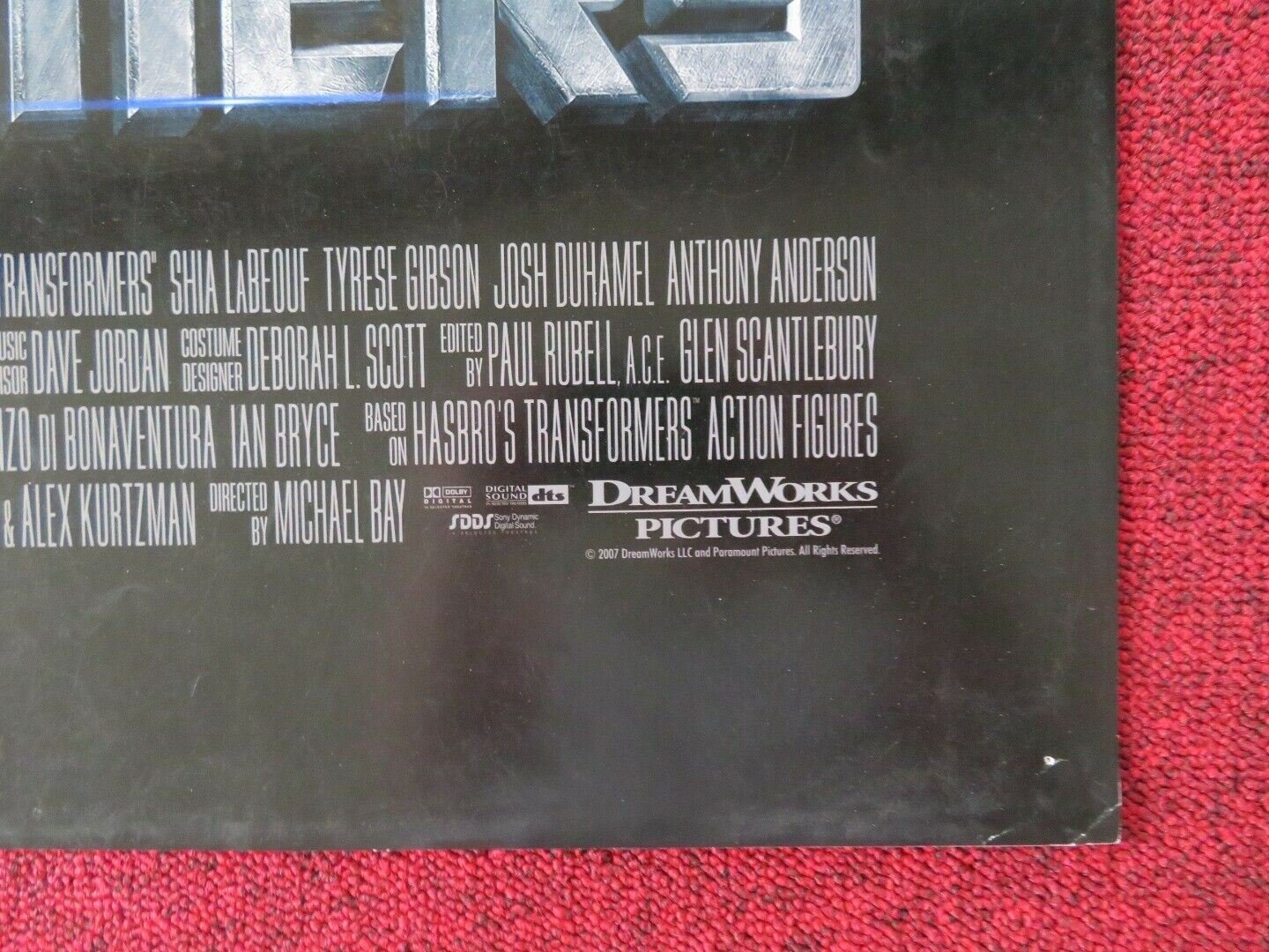 TRANSFORMERS FOLDED US ONE SHEET POSTER MICHAEL BAY MEGAN FOX 2007 Movie posters