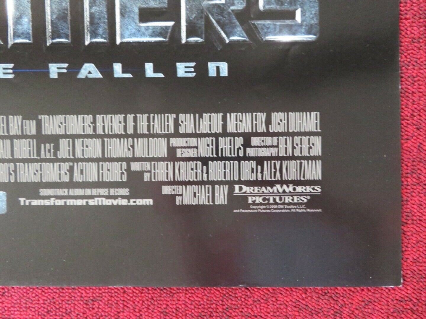 TRANSFORMERS REVENGE OF THE FALLEN FOLDED US ONE SHEET POSTER SHIA LABEOUF 2009 - Rendezvous Cinema