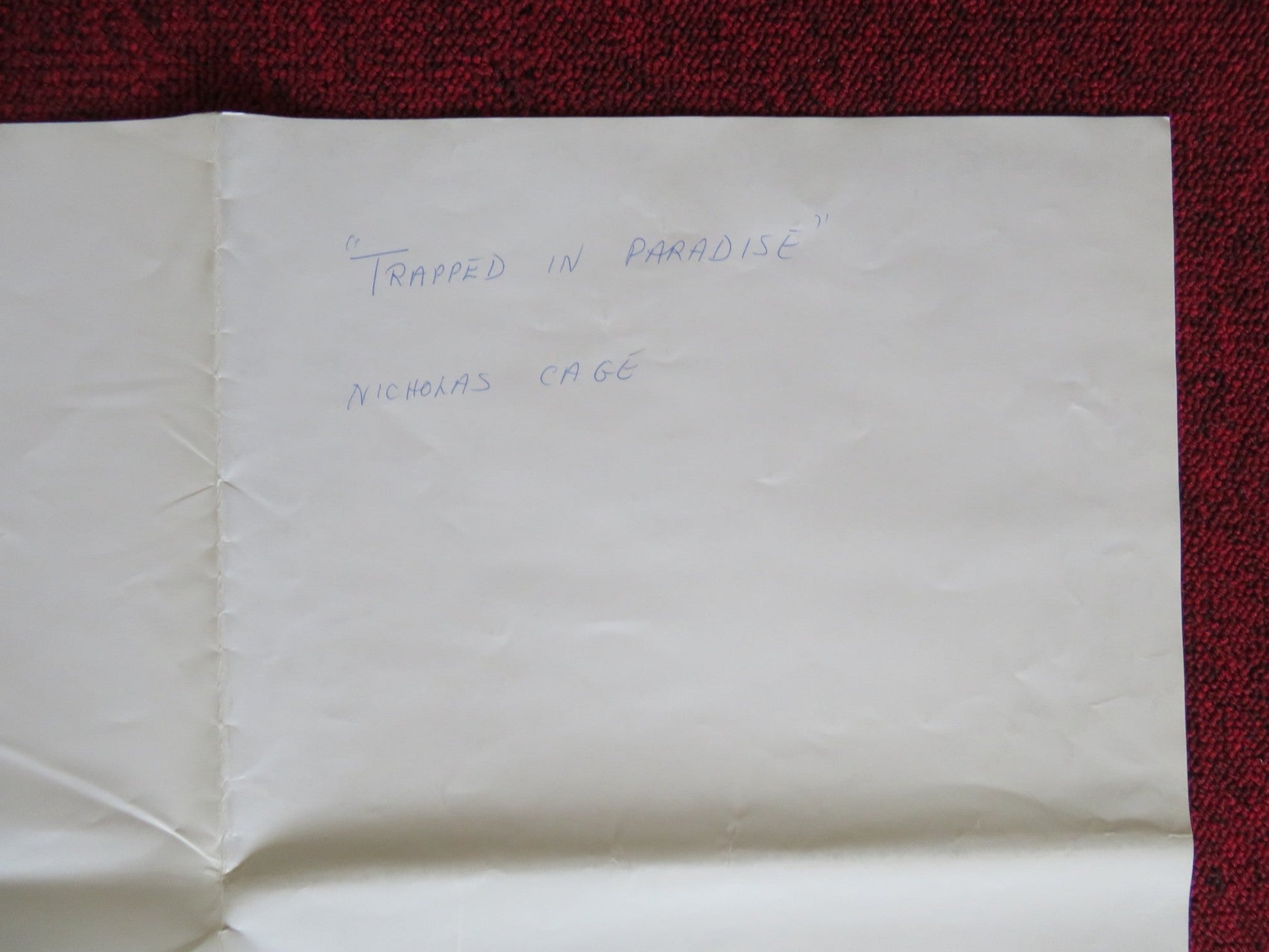 TRAPPED IN PARADISE UK QUAD POSTER FOLDED NICOLAS CAGE JON LOVITZ 1994 Rendezvous Cinema Movie posters