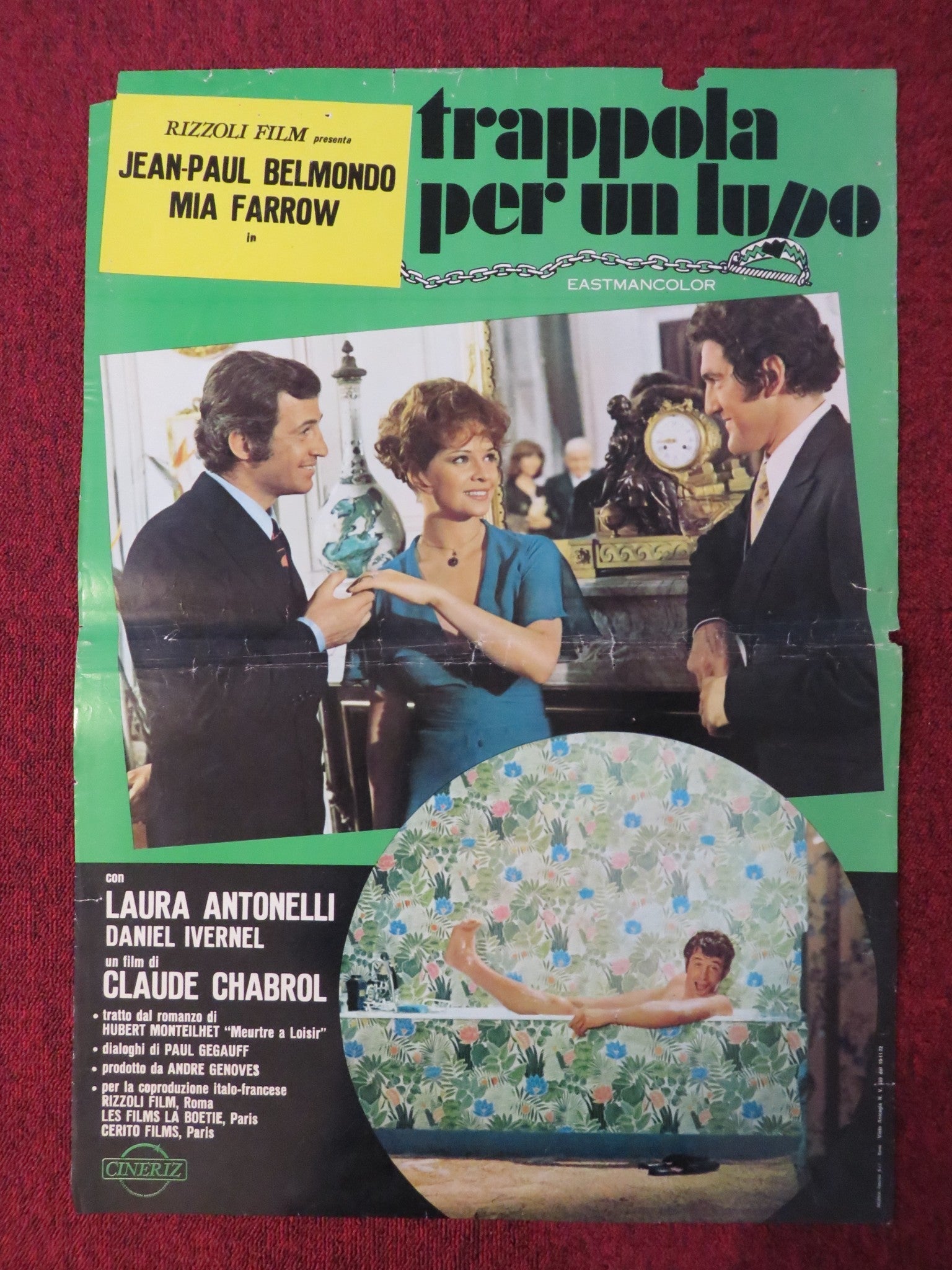 TRAPPOLA PER UN LUPO ITALIAN FOTOBUSTA POSTER JEAN - PAUL BELMONDO MIA FARROW 1972 Rendezvous Cinema Movie posters