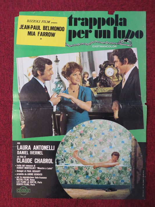 TRAPPOLA PER UN LUPO ITALIAN FOTOBUSTA POSTER JEAN - PAUL BELMONDO MIA FARROW 1972 Rendezvous Cinema Movie posters
