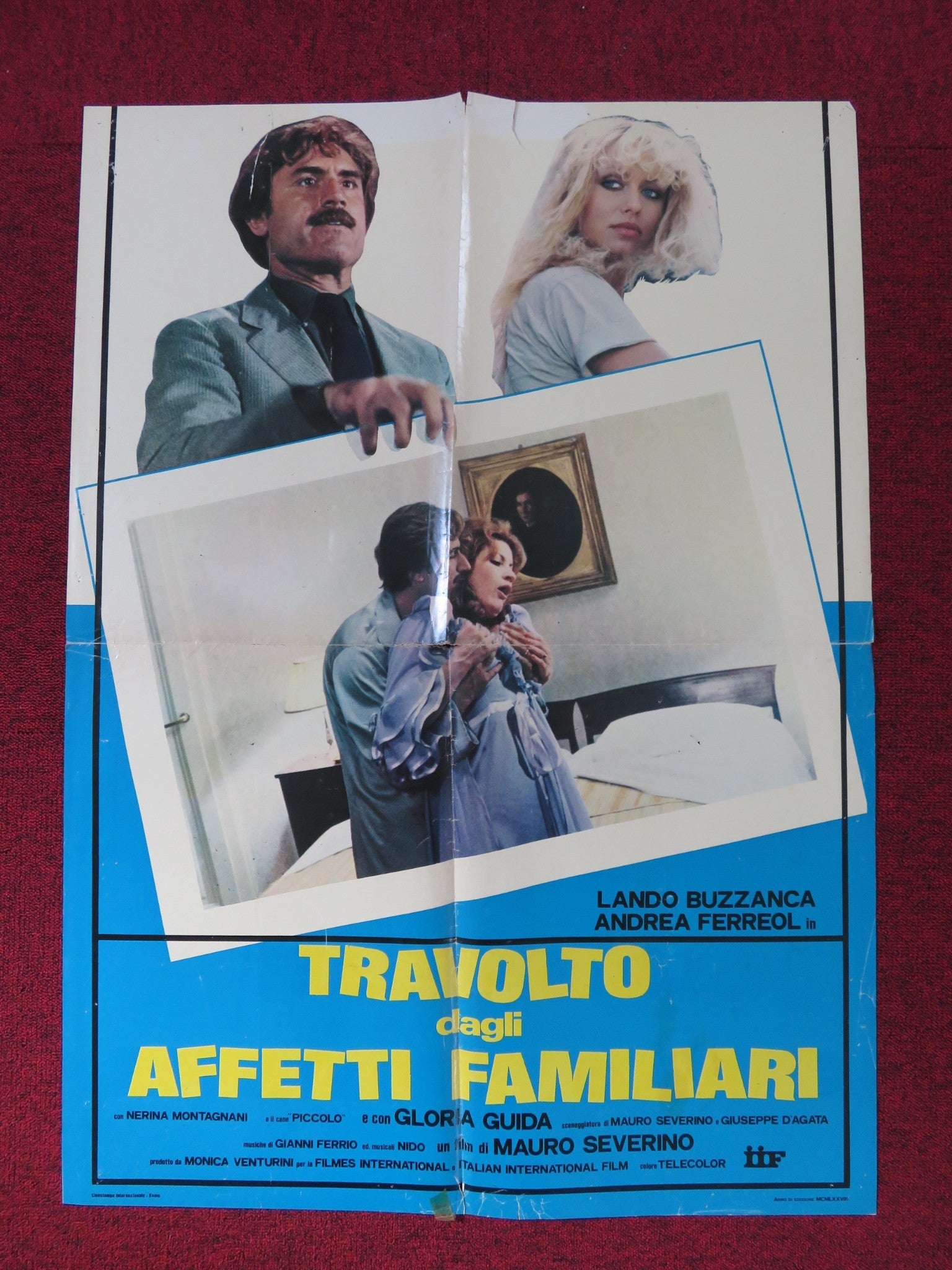 TRAVOLTO DAGLI AFFETTI FAMILIARI ITALIAN FOGLIO POSTER LANDO BUZZANCA 1978 Rendezvous Cinema Movie posters