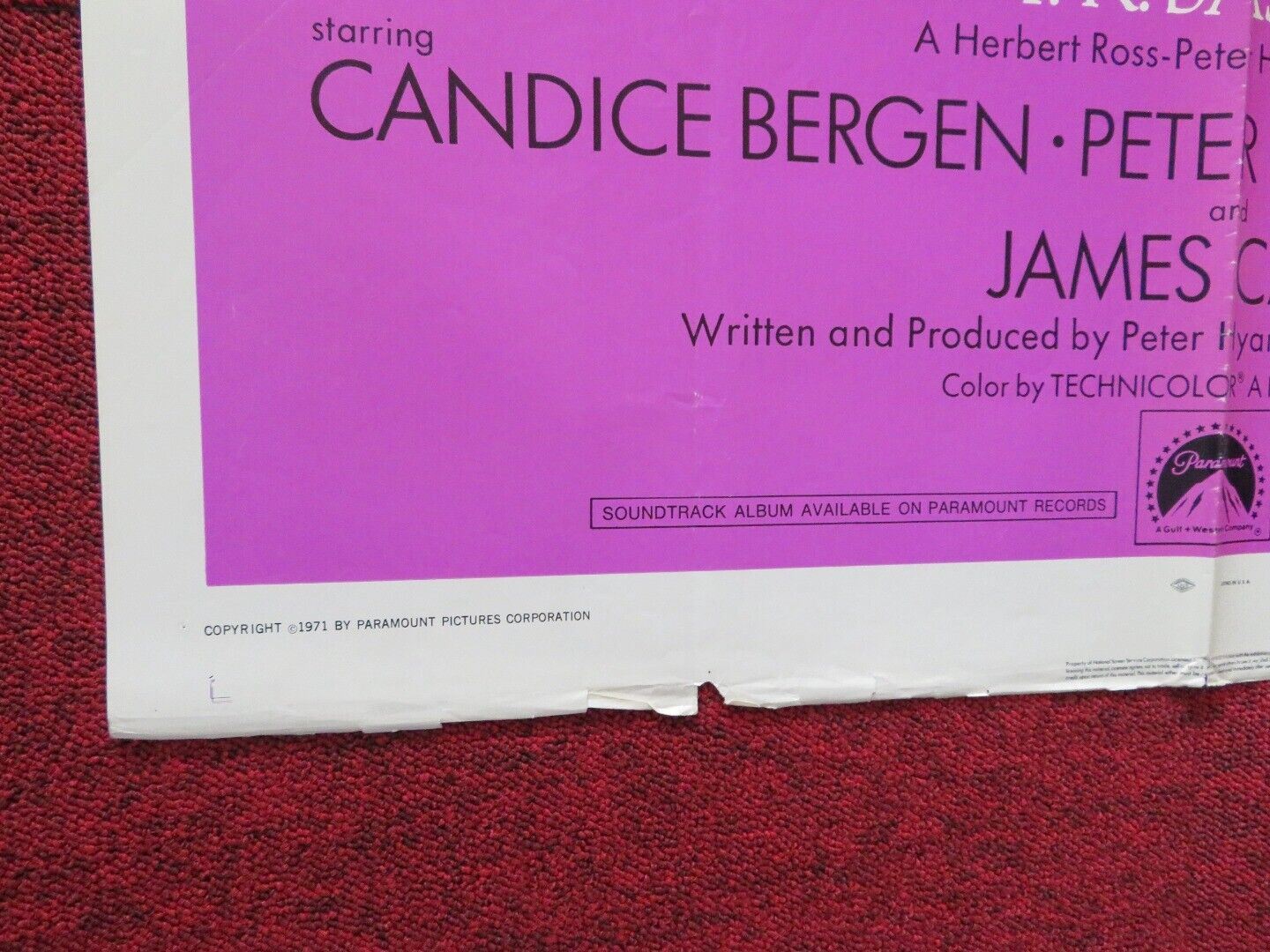 T.R.BASKIN FOLDED US ONE SHEET POSTER CANDICE BERGEN PETER BOYLE 1971 Movie posters