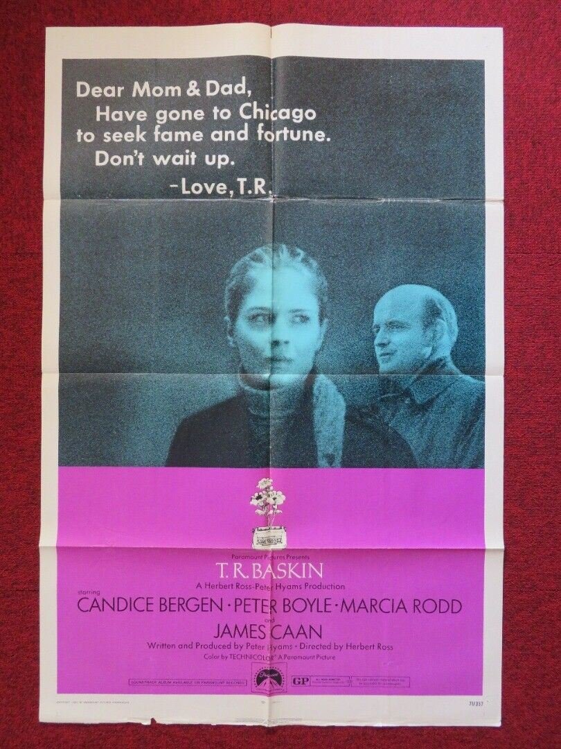 T.R.BASKIN FOLDED US ONE SHEET POSTER CANDICE BERGEN PETER BOYLE 1971 Movie posters
