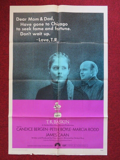 T.R.BASKIN FOLDED US ONE SHEET POSTER CANDICE BERGEN PETER BOYLE 1971 Movie posters