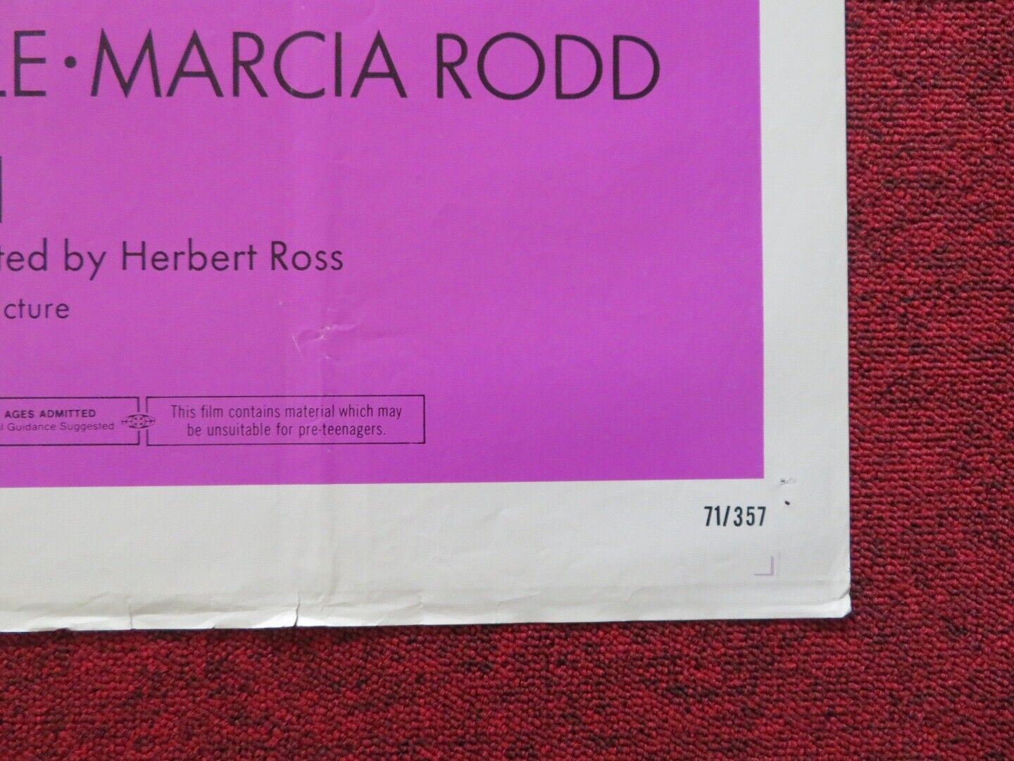 T.R.BASKIN FOLDED US ONE SHEET POSTER CANDICE BERGEN PETER BOYLE 1971 Movie posters