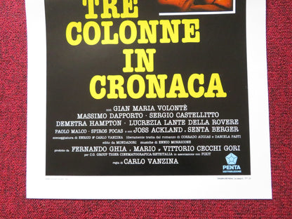 TRE COLONNE IN CRONACA ITALIAN LOCANDINA POSTER GIAN MARIA VOLONTE 1990 Rendezvous Cinema Movie posters