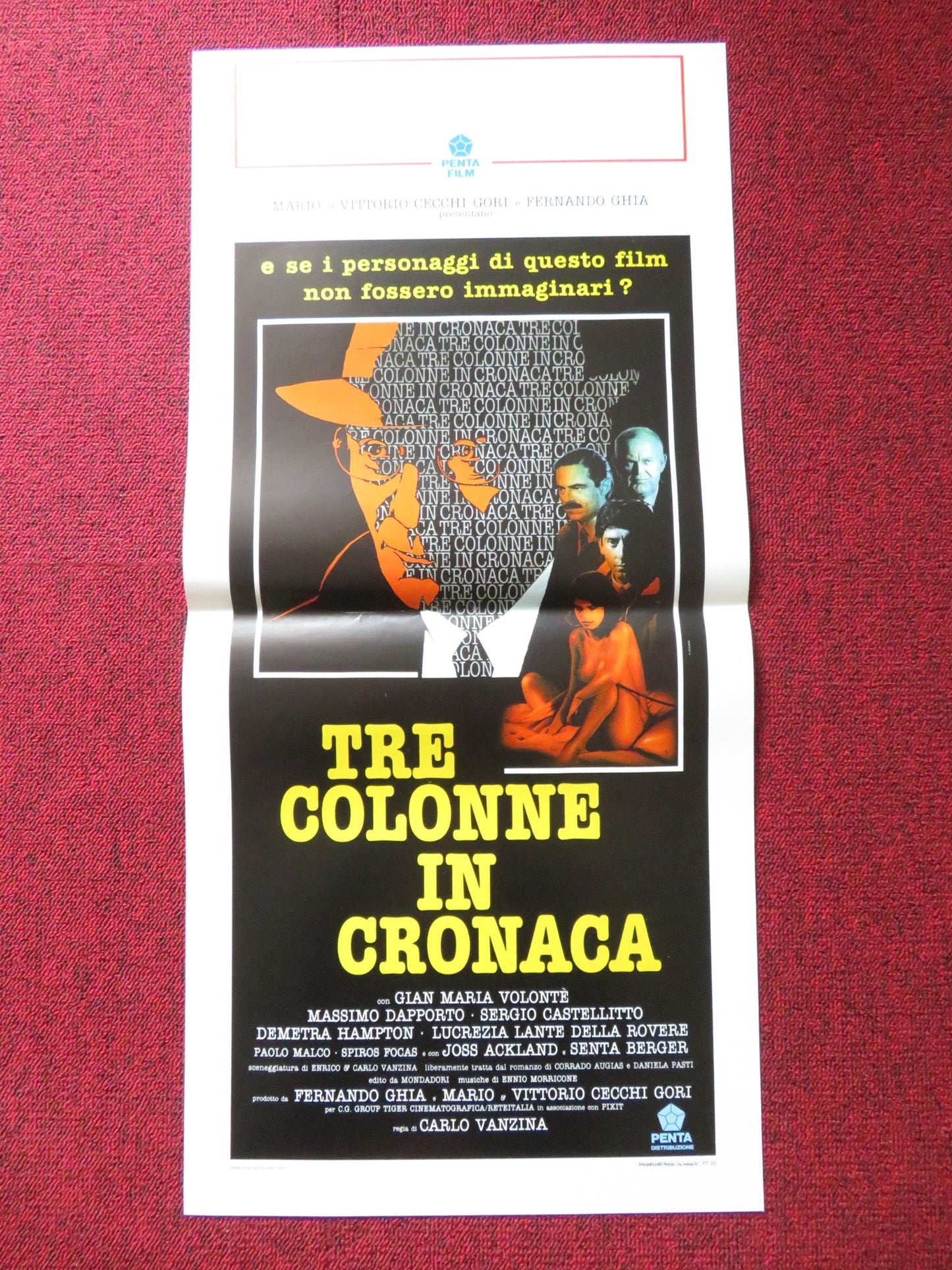 TRE COLONNE IN CRONACA ITALIAN LOCANDINA POSTER GIAN MARIA VOLONTE 1990 Rendezvous Cinema Movie posters